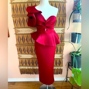 BNWT L’ATISTE 2 Piece Skirt & One Shoulder Ruffle Top Set